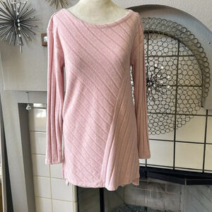 Athhropologie pink long sleeve tunic pullover by Maeve size xs